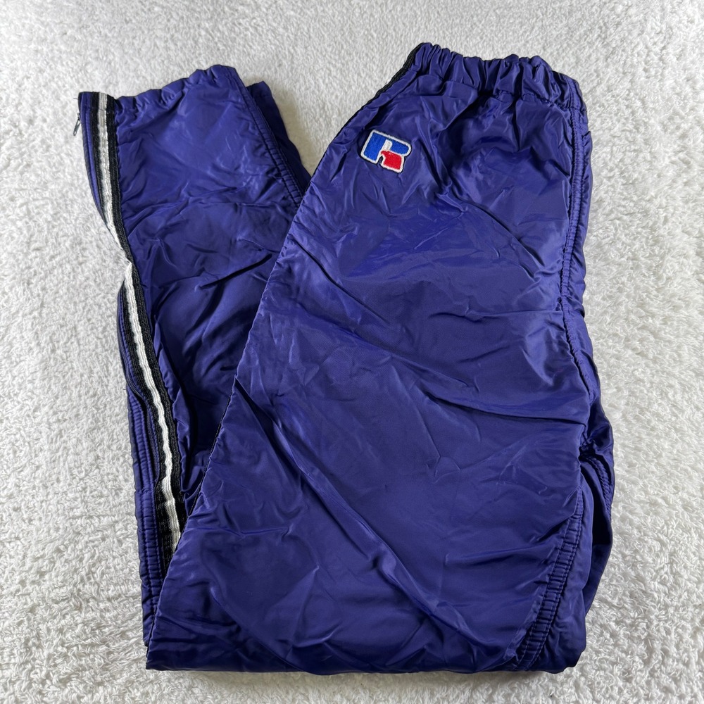 Vintage Made in USA Russell Athletic XS Windbreaker Track Pants Purple‎ 30"